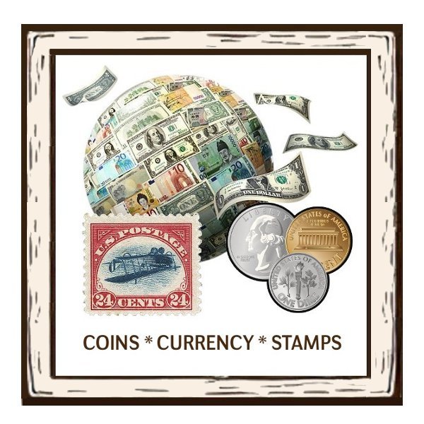 Coins, Currency, Stamps, Tokens collectibles and memorabilia