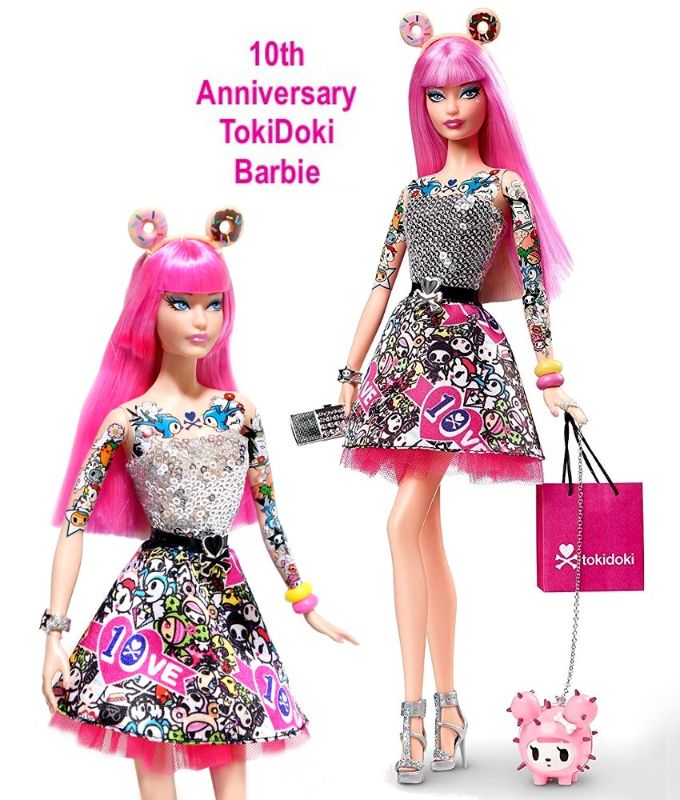 Tokidoki 10th Anniversary Barbie Doll Pink Hair Mattel CMV57 Black