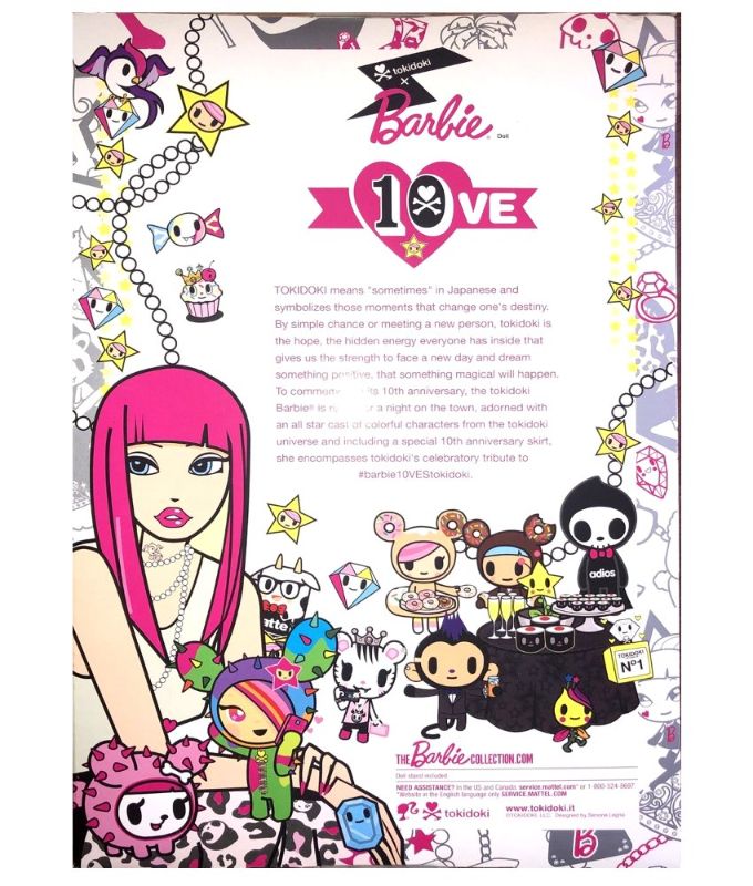 Tokidoki 10th Anniversary Barbie Doll Pink Hair Mattel CMV57 Black
