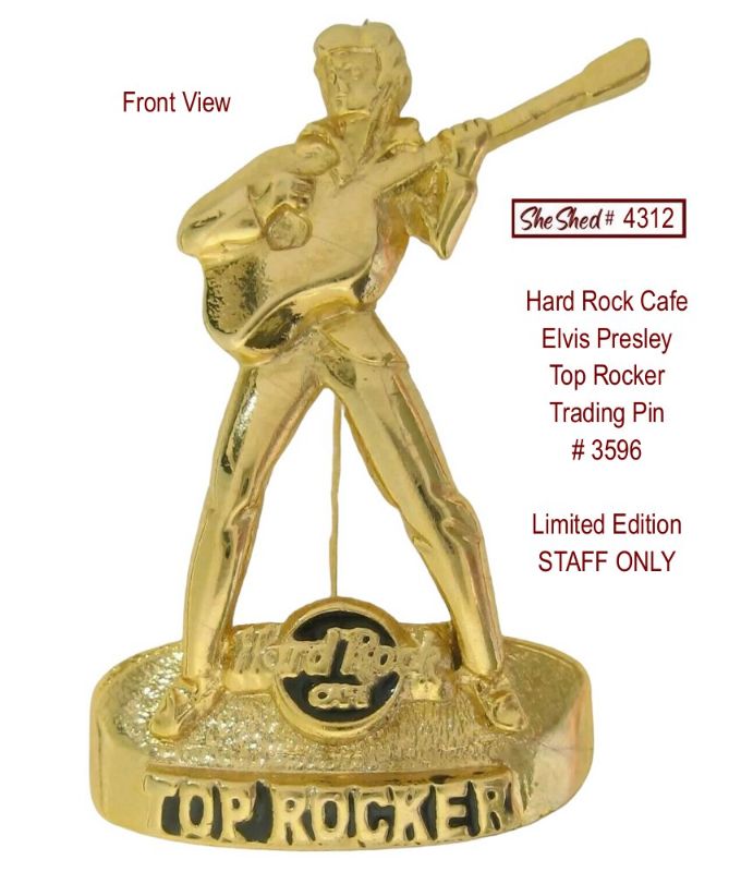 Hard Rock Cafe Elvis Presley Top Rocker Pin #3596 Staff Only Rare - VGC