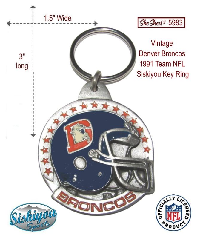 Vintage Denver Broncos 1991 Team NFL Siskiyou Key Ring