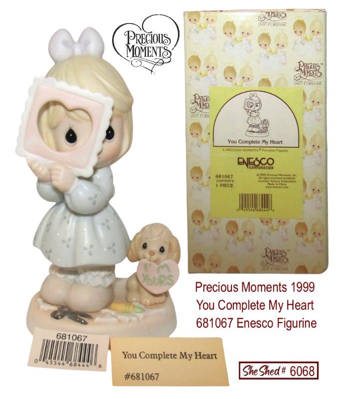 Precious Moments 1999 You Complete My Heart 681067 Figurine Puppy with Box