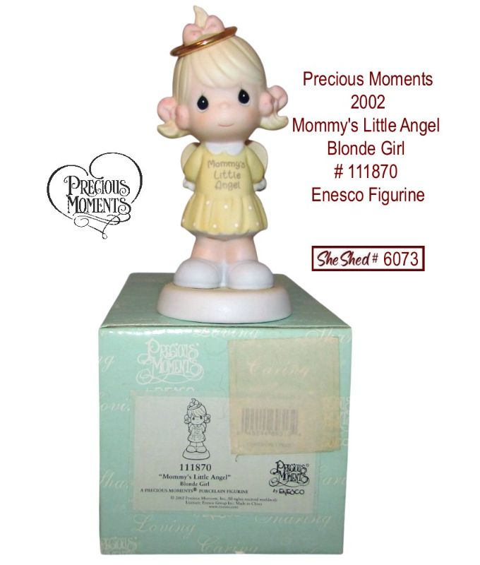 Precious Moments 2002 Mommy's Little Angel Blonde Girl 111870 Enesco Figure box