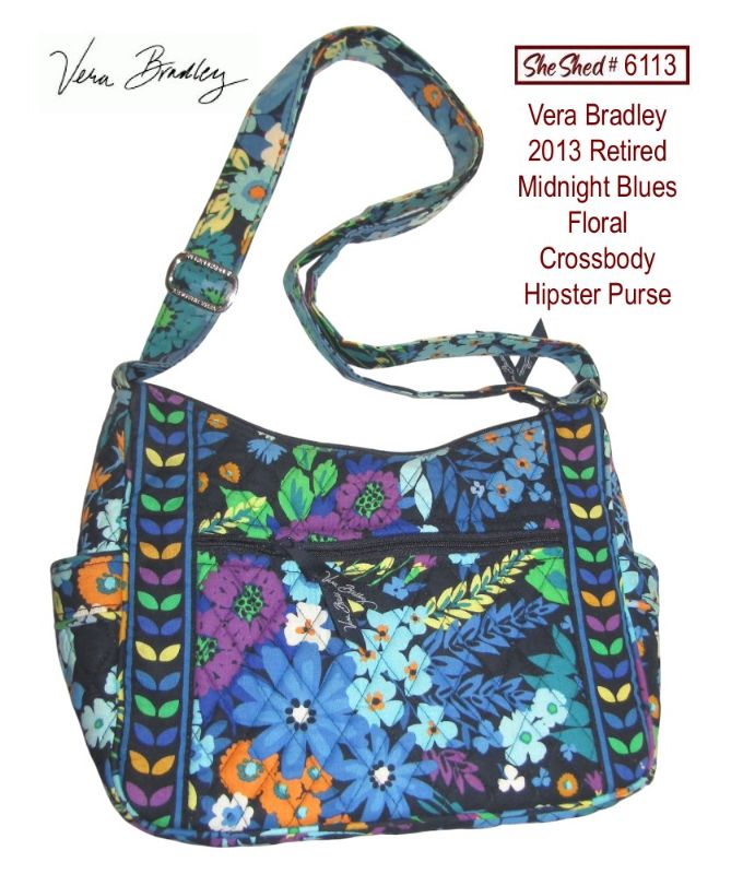 Vera Bradley Midnight Blues Hipster Crossbody Purse Retired 2013 Floral Bag