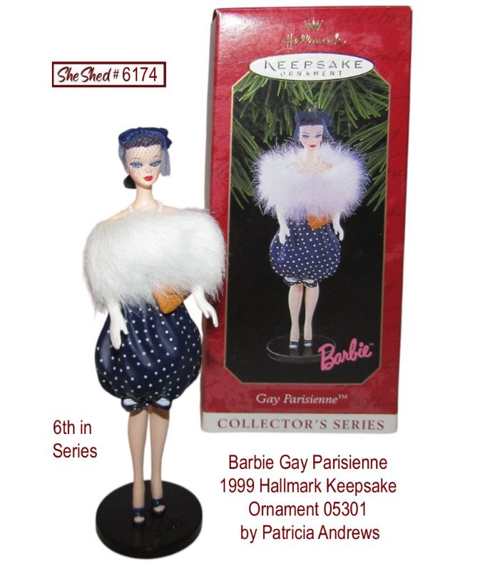 1999 Hallmark Barbie Gay Parisienne Keepsake Ornament 6th in Series 05301