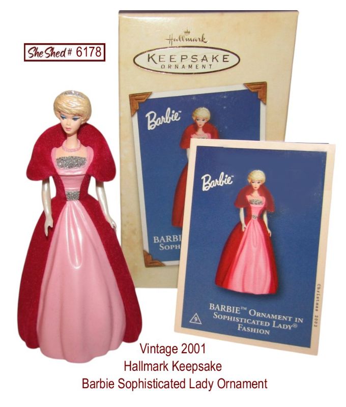 2001 Hallmark Keepsake Barbie Sophisticated Lady Vintage Ornament 080203