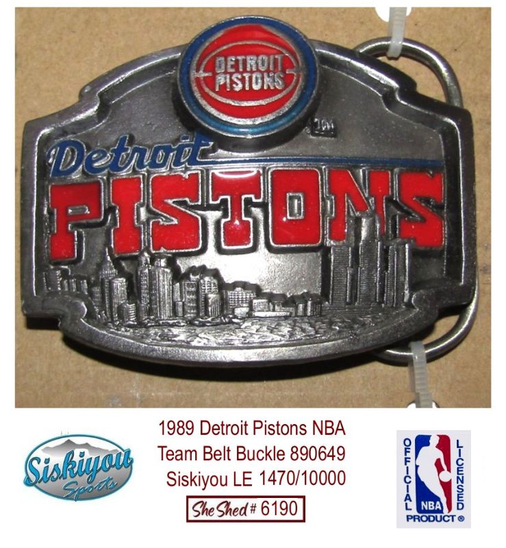 1989 Detroit Pistons NBA Team Belt Buckle 890649 Siskiyou LE 1470/10000