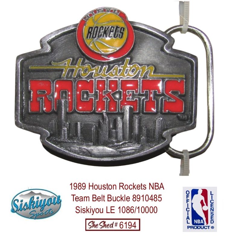 1989 Houston Rockets NBA Team Belt Buckle 8910485 Siskiyou LE 1086/10000