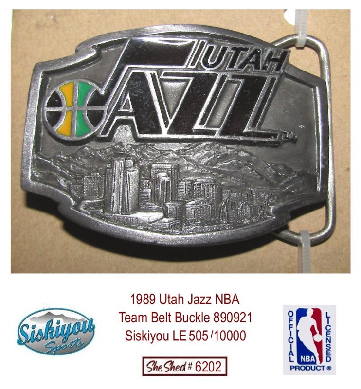 1989 Utah Jazz NBA Team Belt Buckle 890921 Siskiyou LE 505/10000