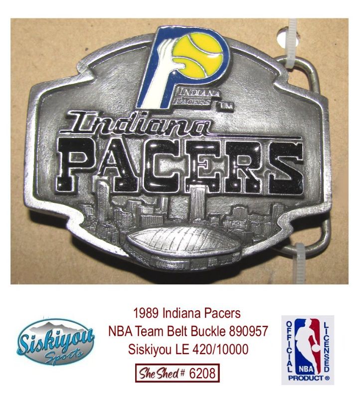 1989 Indiana Pacers NBA Team Belt Buckle 890957 Siskiyou LE 420/10000