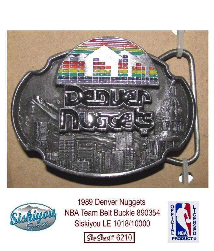 1989 Denver Nuggets NBA Team Belt Buckle 890354 Siskiyou LE 1018/10000