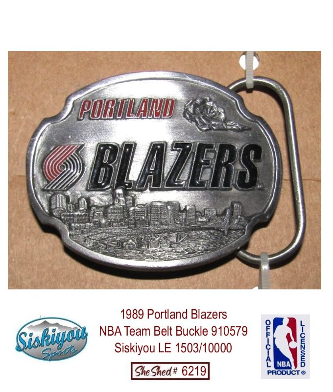 1989 Portland Blazers NBA Team Belt Buckle 910579 Siskiyou LE 1527/10000