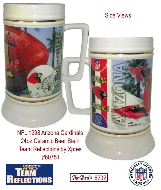 NFL 1998 Arizona Cardinals 24oz Beer Stein Team Reflections by Xpres 60751