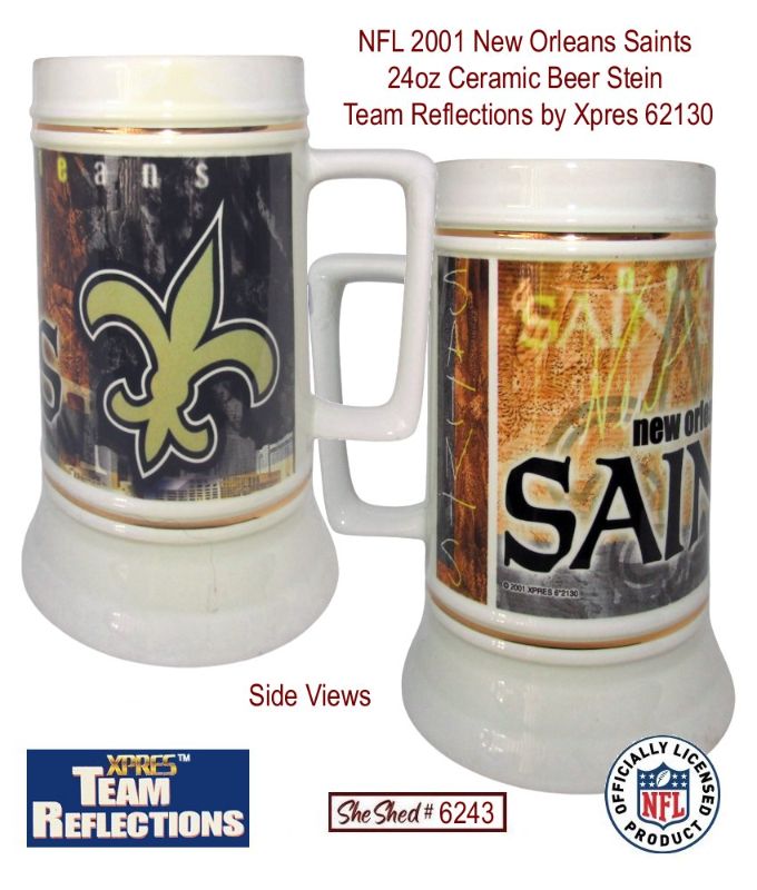 Vintage 2001 New Orleans Saints 24oz Beer Stein Xpres Team Reflections NFL