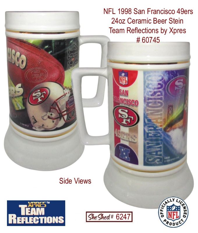 NFL 1998 San Francisco 49ers  24oz Beer Stein Team Reflections by Xpres 60745