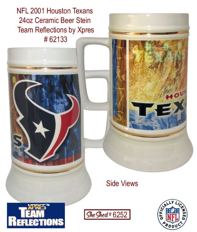 NFL 2001 Houston Texans 24oz Beer Stein Team Reflections by Xpres 62133