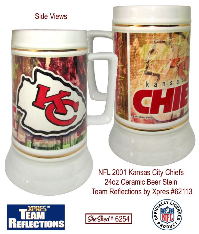 NFL 2001 Kansas City Chiefs 24oz Beer Stein Team Reflections by Xpres 62113