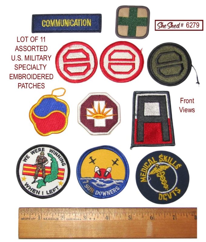 Lot of 11 Assorted U.S. Military Specialty Embroidered Patches Medical Unit