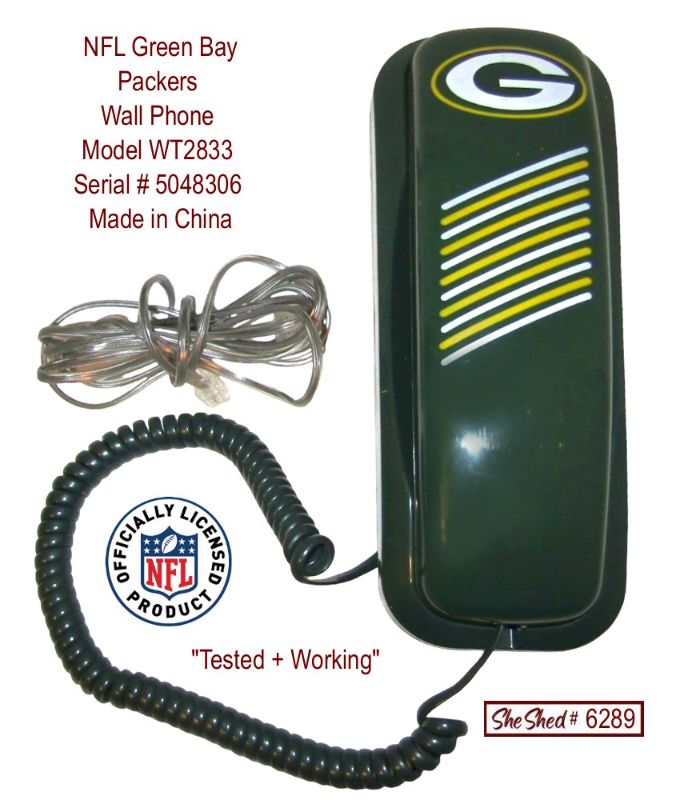 NFL Green Bay Packers Wall Phone Model WT2833 Serial # 5048306 Made in China