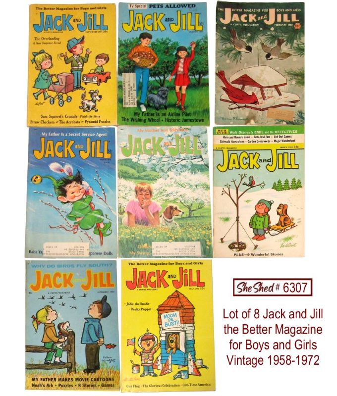 Vintage Lot 8 Jack and Jill Magazine Boys Girls 1958-1972 Children's Issues