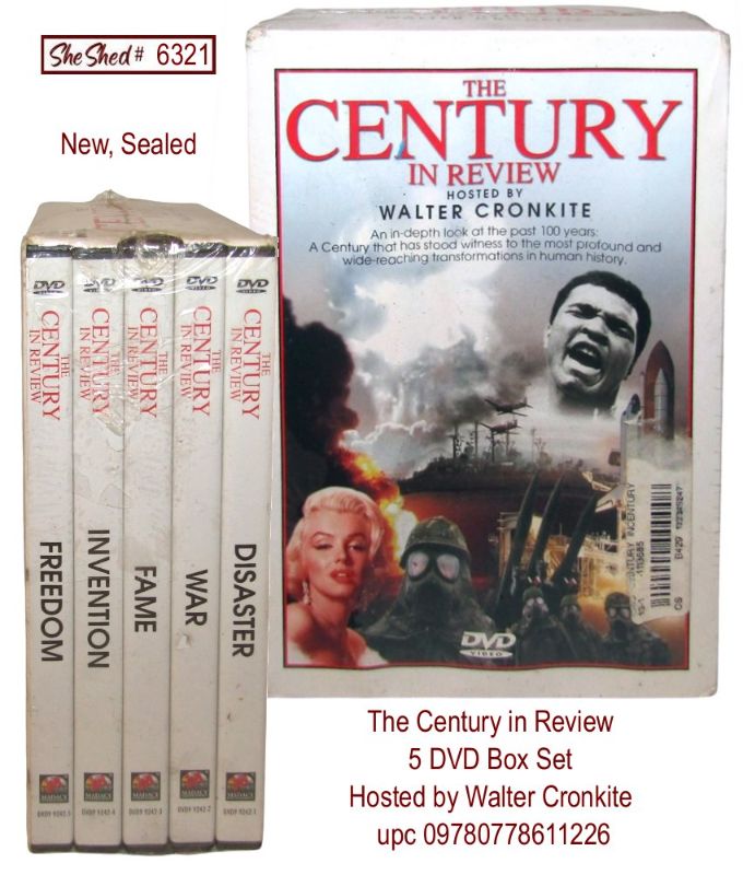 The Century in Review 2000 New, Sealed 5 DVD Box Set Hosted by Walter Cronkite 