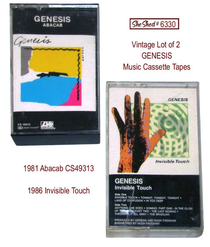 Vintage Lot of 2 Genesis Cassette Tapes Abacab Invisible Touch 1981 1986