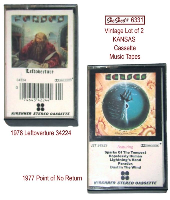 Vintage Lot of 2 Kansas Cassette Tapes Leftoverture Point of Know Return